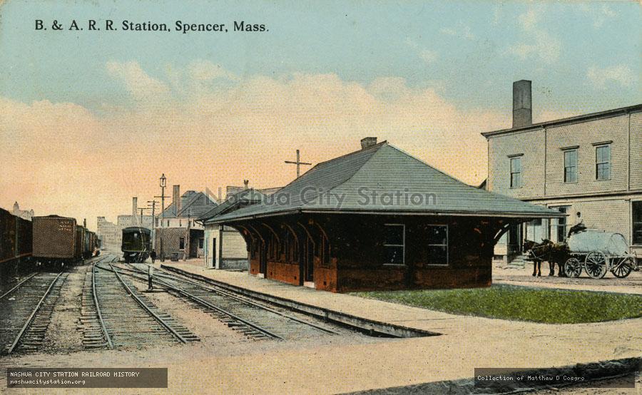 Postcard: Boston & Albany Railroad Station, Spencer, Massachusetts